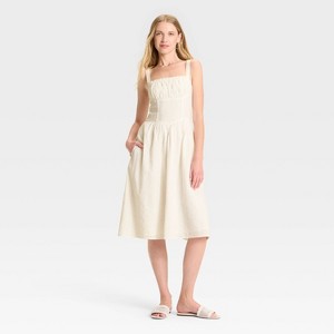 Women's Milkmaid Midi A-Line Dress - Wild Fable™ - 1 of 3