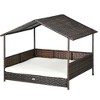 PawHut Wicker Dog House Elevated Raised Rattan Bed for Indoor/Outdoor with Removable Cushion Lounge - 4 of 4