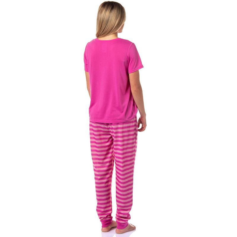 Disney Womens' Alice in Wonderland Cheshire Cat Jogger Sleep Pajama Set Pink, 4 of 5