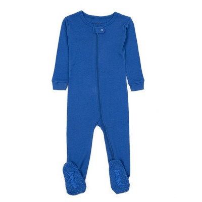 Leveret Footed Cotton Pajamas Solid Royal Blue 2 Year : Target