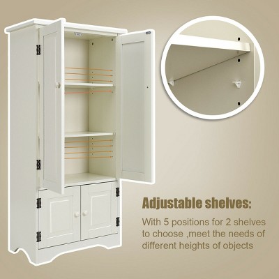 White MDF 49" Accent Cabinet with Adjustable Shelves