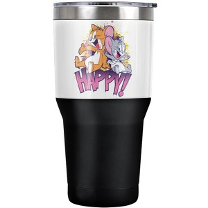 Tom And Jerry Jerry And Nibbles Happy! Steel Tumbler 30oz Coffee Travel Mug - 1 of 4