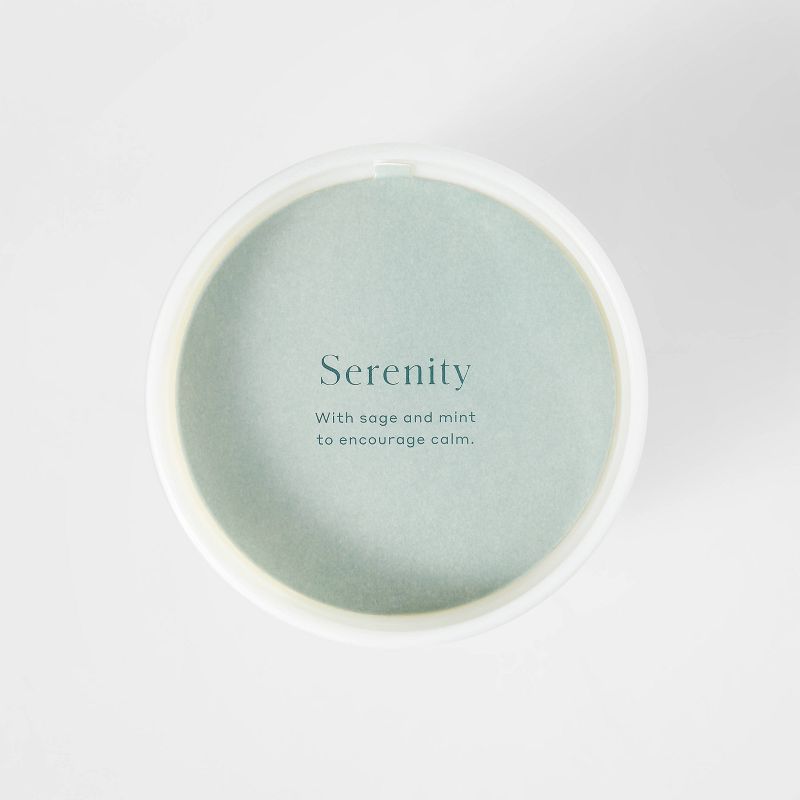 Serenity Core Frosted Glass Wellness Jar Candle White - Casaluna™, 4 of 8