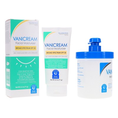 Vanicream Lite Lotion 16 oz & Daily Facial Moisturizer Broad Spectrum SPF 30 2.5 oz Combo Pack