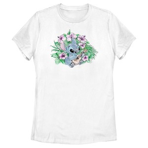 Women's Lilo & Stitch Sketchy Ukulele T-Shirt - 1 of 4