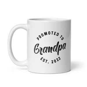 Crazy Dog T-Shirts Promoted To Grandpa 2023 Mug Funny Family Baby Announcement Coffee Cup-11oz - 1 of 4