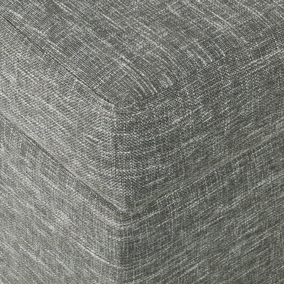 Luxury Slate Gray 32" Square Storage Ottoman with Walnut Legs