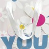 Bows And Sparkles Large 'Happy You Day' Floral Birthday Gift Bag with Tag Gray - 2 of 2