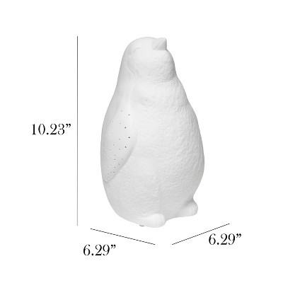 Porcelain Arctic Penguin Shaped Table Lamp White - Elegant Designs: Ceramic, No Assembly, ETL Listed