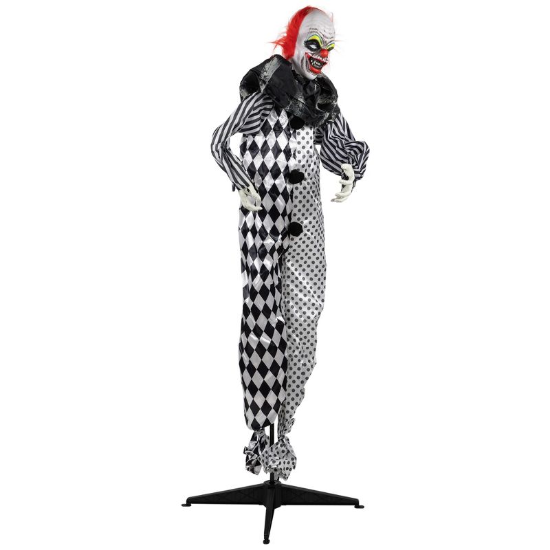 Northlight 5.5' Animated Standing Clown with Glowing Eyes Halloween Decoration, 5 of 9