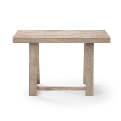Seashell Wirebrush 48" Rustic Solid Wood Farmhouse Dining Table