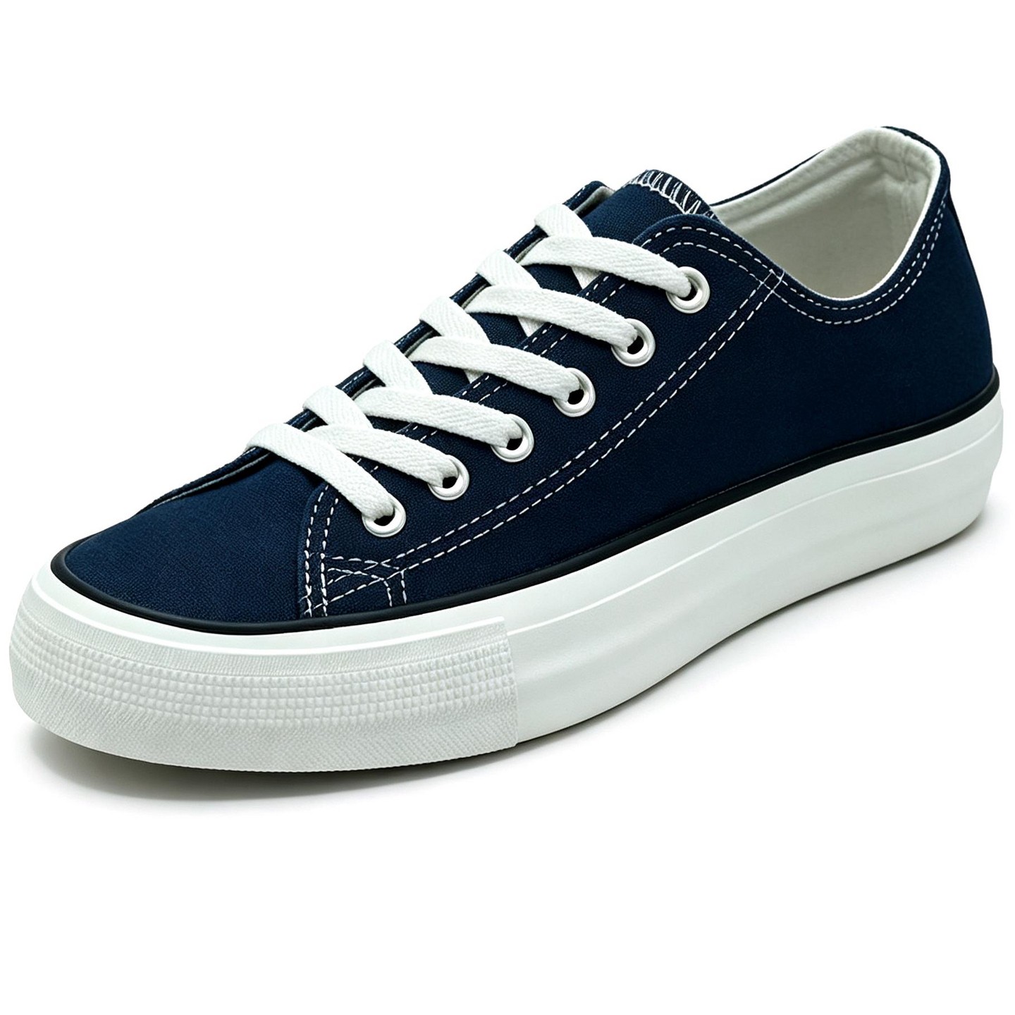 Мужские кроссовки Bangka Canvas Sneakers Classic Lace Up Fashion Casual Shoes, Navy, цвет: Тёмно-синий — фото 1