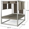 Outdoor Patio Daybed, Patio Daybed with Foldable Canopy for 2 Seaters, Daybed with Aluminum Frame and PE Pillows and Cushions-Coolbibila - 4 of 4