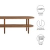 Modway Torus Oval TV Stand with Shelves in Walnut – 69 Inch Curved Wood Entertainment Center with Open Storage for Living Room - 2 of 4