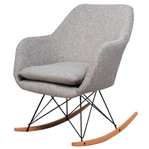 Tangkula Modern Fabric Rocking Armchair Accent Chair Recliner for Bedroom Living Room Grey - 1 of 4