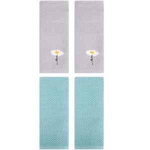 REGALWOVEN 4 Pcs Soft Absorbent Cotton Bathroom Hand Towels 13" x 30" - 1 of 4