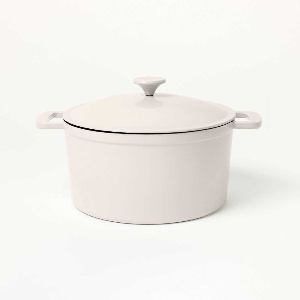 Photos - Pan 7.5qt Enamel Dutch Oven Light Gray - Figmint™