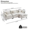 Chenille 3-Seat Sectional Sofa – Modular Deep Seat Sleeper Couch with Ottoman & Side Pocket | Ultimate Comfort for Living Room, Apartment, or Office - 2 of 4