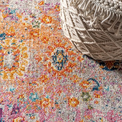 Cream and Navy Synthetic Bohemian Flair Area Rug