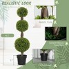 Set of 2 Artificial Ball Boxwood Topiary Trees, Fake Plants in Pots for Indoor Outdoor Living Room - 4 of 4