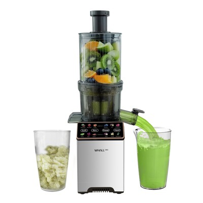 WHALL® Cold Press Juicer Machine with Touchscreen, Slow Masticating Machines with 4.5" Extra Large Feed Chute, Reverse Function, Soft & Hard Models