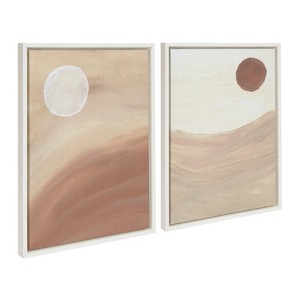 (Set of 2) 18" x 24" Sylvie Sandy Moon Canvas by Mentoring Positives - Kate & Laurel All Things Decor - 1 of 4