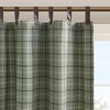 Gracie Mills Brianna Rustic Plaid Faux Leather Tab Top Curtain Panel - 2 of 4