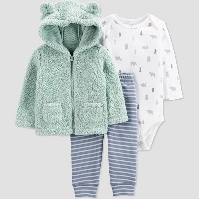 Baby Boys' Sherpa Top & Bottom Set - Just One You® made by carter's Mint Green Newborn