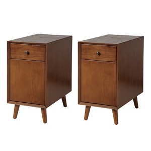 Zebul End Table with Storage and Built-In Outlets Set of 2|HULALA HOME - 1 of 4