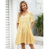 BLUEMING Maternity Sunress Short Bell Sleeve A-Line Dress Ruffled V Neck Tiered Dress Floral Midi Dress Loose Fit Flowy Dress - 2 of 4