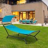 Tangkula Chaise Lounge Bed w/ Detachable Sunshade Canopy Hammock w/ Rustproof Metal Stand - 4 of 4