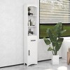 HOMCOM Farmhouse Narrow Bathroom Storage Cabinet with Recessed Drawer, Tall Slim Storage Cabinet with Barn Door - 2 of 4