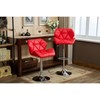Roundhill Furniture Glasgow Contemporary Tufted Adjustable Height Hidraulic Bar Stools, Red, Set of 2 - 3 of 4