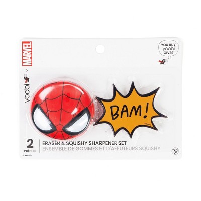 2pk Writing Set Eraser & Pencil Sharpener Spider-Man - Yoobi™