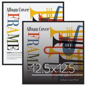 Americanflat 12.5x12.5 Album Frame in Black Aluminum with Polished Plexiglass - Wall Mounted Pack of 2 - 1 of 4
