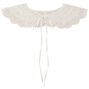 Elerevyo Women Lace Embroidery Knit Detachable Fake Peter Pan Collar Little Shawl for Blouse 1Pc - 1 of 4