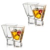 JoyJolt Carre Collection Cocktail Glasses - Set of 4 Square Heavy Base Martini Glass Set - 8-Ounce - 3 of 4