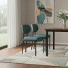 HomeRoots Set of Two Green and Black Chenille And Metal Partially Open Back Dining Side Chairs - 2 of 4