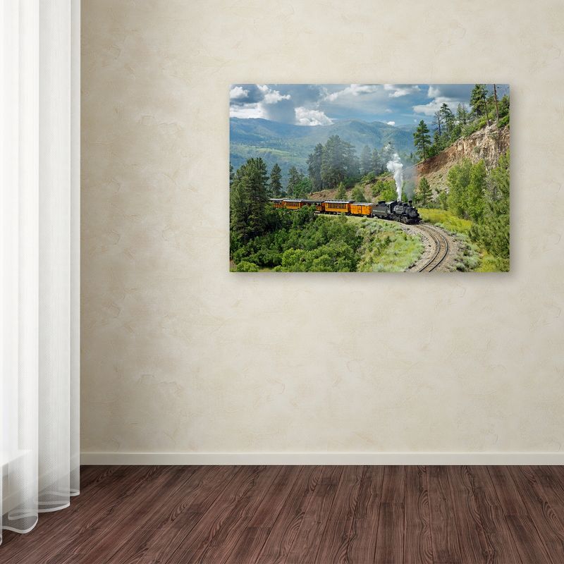 Trademark Fine Art -Mike Jones Photo 'The Train, From Bridge' Canvas Art, 3 of 4