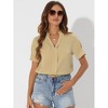 Allegra K Women's Summer Casual V Neck Short Sleeve Office Work Blouse - 2 of 4