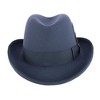 Epoch Hats Company Men's Wool Felt Homburg Godfather Hat with Feather - 3 of 4