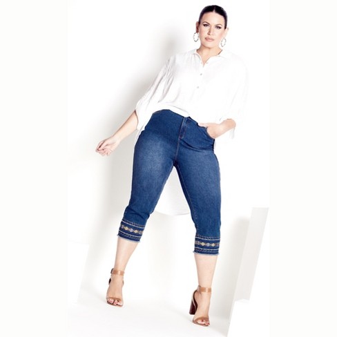 Avenue  Women's Plus Size Butter Denim Straight Leg Jean Mid Wash -  Average - 30w : Target