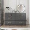 Accent Cabinet Modern with 6 Drawers and Gold Handles for Bedroom 47.24in Wide-3irtyhousy - 2 of 4