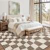 Acekool 2x6 Washable Plaid Rug – Modern Non-Slip Hallway Carpet, Stain-Resistant Geometric Design in Coastal Blue - 3 of 4