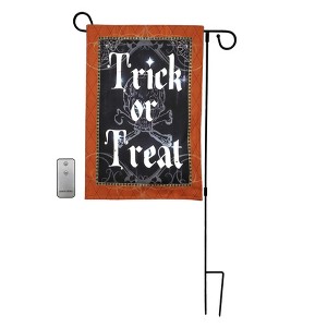 LumaBase Battery-Operated Lighted Outdoor Banner with Garden Flag Stand - Trick-or-Treat - 1 of 4