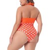 Agnes Orinda Women's Plus Size Halter Knot Bust One Piece Swimsuit Sets - 4 of 4