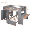 VYNXARIA Full size Loft Bed with a twin size Stand-alone bed, Shelves,Desk,and Wardrobe£¬Gray - 3 of 4