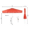 JONATHAN Y Tracy 9 ft. Classic MidCentury Scalloped Fringe Market Patio Umbrella with Auto-Tilt, Crank, Wind Vent and UV Protection - 4 of 4