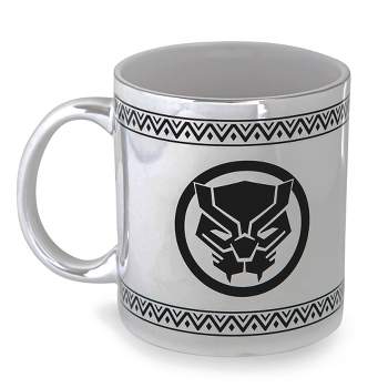 Silver Buffalo Marvel Black Panther Borders Electroplated Ceramic Mug | Holds 20 Ounces