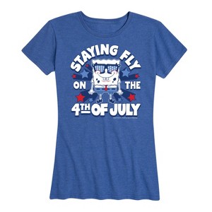 Women's - SpongeBob SquarePants - Fly on the 4th of July Short Sleeve Graphic T-Shirt - 1 of 4